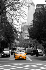 Taxis on SOHO streets, New York, USA