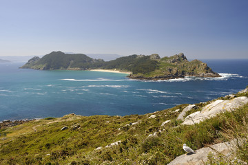 Fototapeta na wymiar Cies Islands Landscape. Natural Park Atlantic islands