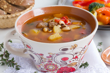Soup with beans and vegetables.