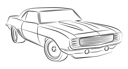 Muscle car drawing