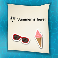 Summer background with stickers