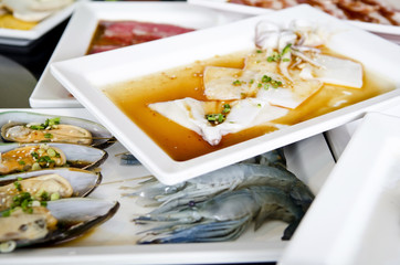 Fresh seafood Grill Koren style