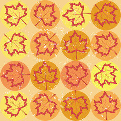 grunge pattern with maple leaves