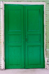 Obraz na płótnie Canvas Closed wooden doors