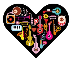 Washable wall murals Abstract Art Love Music