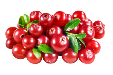 cranberry isolated on white. With clipping path