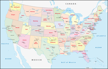 Fototapeta na wymiar United States political map