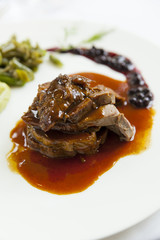 delicious gourmet deer course with sauce