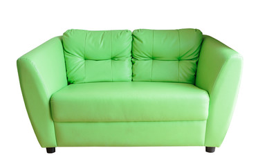 Green sofa isolate