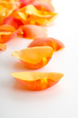 Orange Rosenblätter