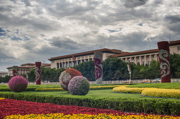 Flower bed in Tiananmen square, Beijing