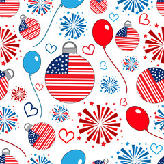Fototapeta premium Seamless pattern for 4th of July, American Independence Day.