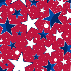 Seamless pattern for 4th of July, American Independence Day.