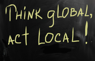 Fototapeta premium think global act local marketing business concept