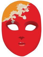 Flag of Bhutan on the mask
