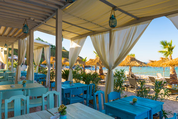 Restaurant with a panoramic beach view