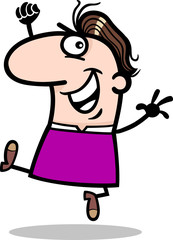 happy man cartoon illustration