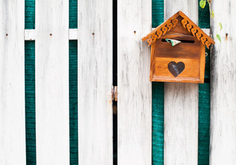 A wooden post box