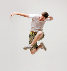 male dancer jumping in the air