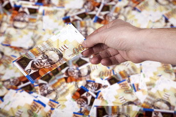 Handing Money over Cash Background