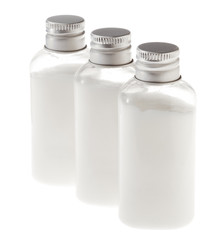 Isolated White Cream Bottles
