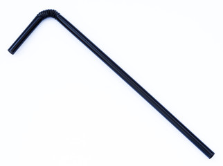 Isolated Black Drinking Straw
