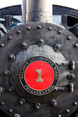 detail of steam locomotive, Colorado Railroad Museum, USA