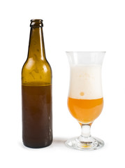 Bottle of beer and beer mug