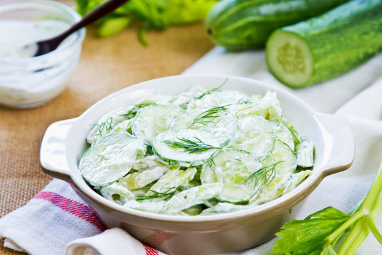 Cucumber with Celery and Dill salad