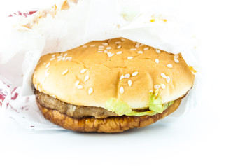 A fast food burger ready to be eaten - Burger, fast food