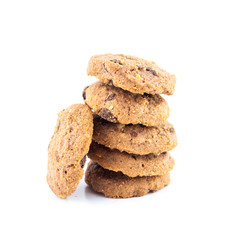close-up image of chocolate chips cookies