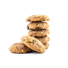 close-up image of chocolate chips cookies