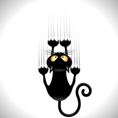 Mur de grattage de dessin animé de chat-Mur de grattage de chat noir