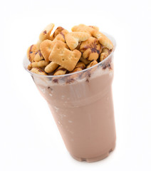 Cocoa smoothie with cookie