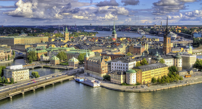 Aerial view of Stockholm.