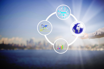 Technology in the hands of businessmen