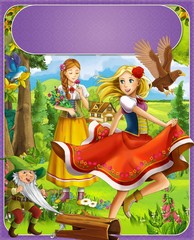 Fototapeta na wymiar The princesses castles - knights and fairies
