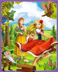 Naklejka na ściany i meble The princesses castles - knights and fairies