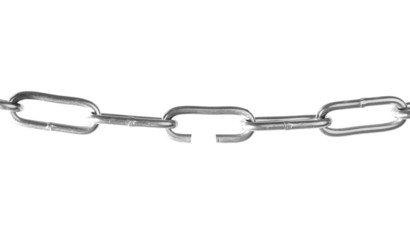 Broken chain isolated on white