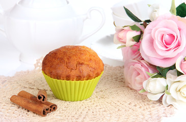 Sweet cupcake close up