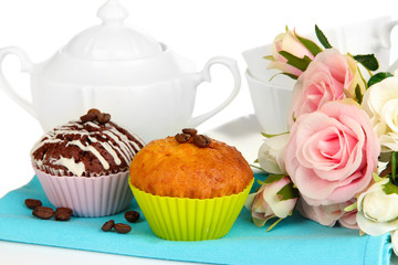 Sweet cupcakes close up