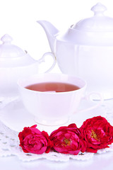 Rose tea close up