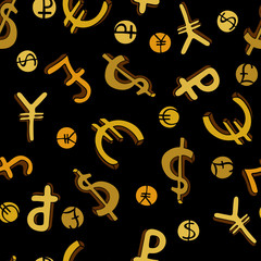 Seamless pattern with money symbols