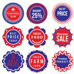 Set of discount and sale price labels design badge