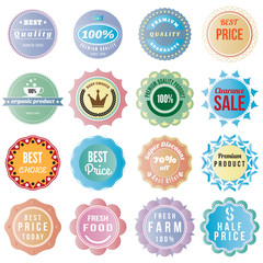Fototapeta na wymiar Set of discount and sale price labels design badge