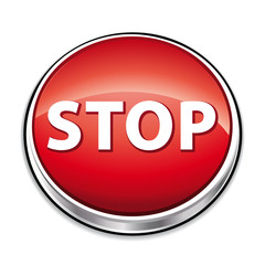 Red stop icon button. - obrazy, fototapety, plakaty