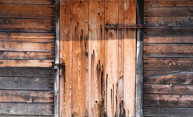 Wooden wall and doors locked