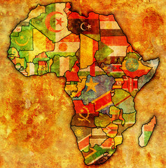 Naklejka premium african union on actual map of africa