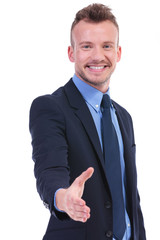business man offers handshake