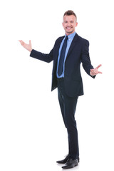business man welcoming you